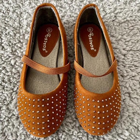 Ositos Other - Ositos Round Studded Toe Suede Ballerina Flat Shoes Brown Size 8